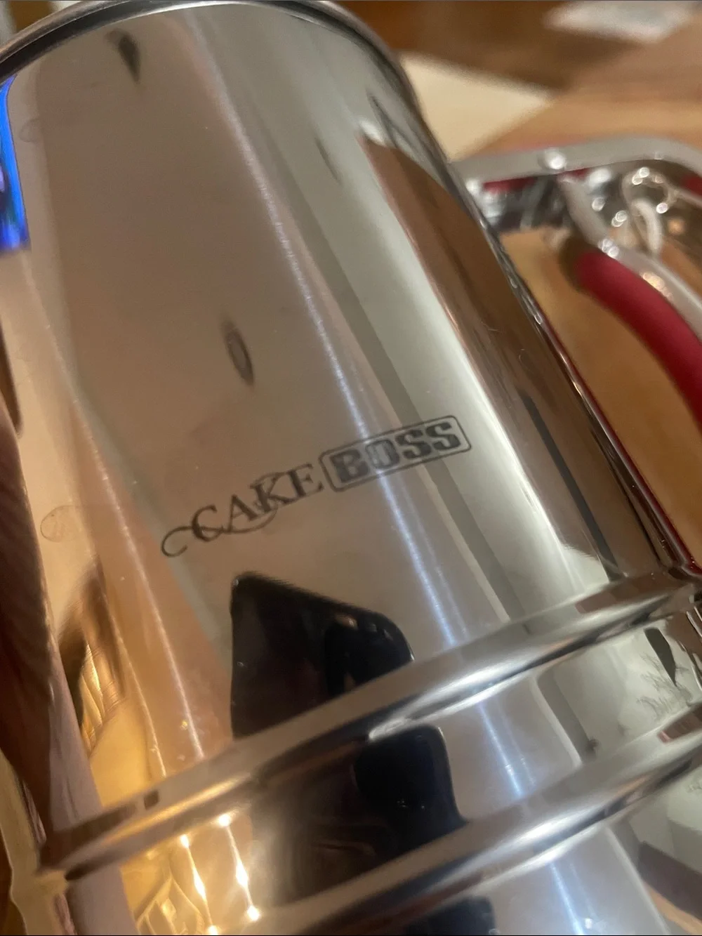 🎉 CAKE BOSS FLOUR SIFTER 3c Stainless Steel Red-Handle